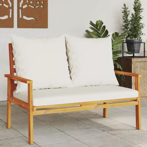 Tömör akácfa kerti kanapé párnával 120 cm