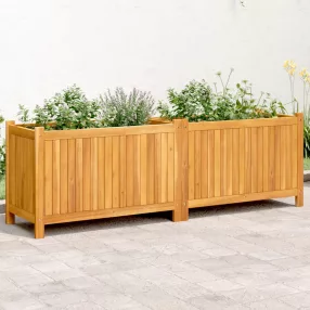   vidaXL tömör akácfa kerti virágtartó béléssel 153x38,5x50 cm
