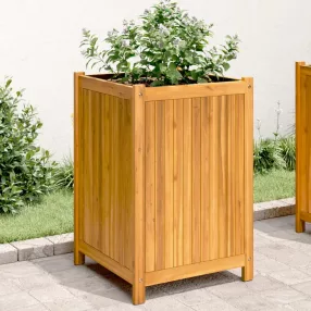   vidaXL tömör akácfa kerti virágtartó béléssel 50 x 50 x 75 cm