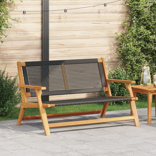 Kerti pad Fekete 122x76x73,5 cm Tömör akácfából