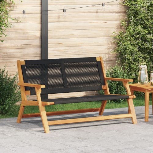 Kerti pad Fekete 76x122x73 cm Tömör akácfából