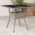 Világosszürke polyrattan üveglapos kerti asztal 80 x 80 x 75 cm
