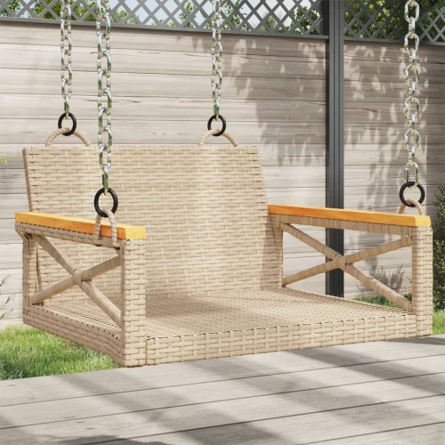 bézs polyrattan hintapad 63 x 62 x 40 cm