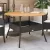 Fekete polyrattan kerti asztal akácfa lappal Ø110 x 71 cm