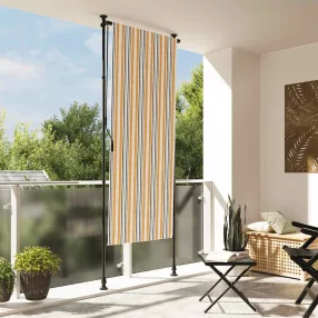   vidaXL sárga és fehér szövet és acél kültéri roló 100 x 270 cm
