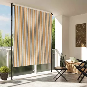   sárga és fehér szövet és acél kültéri roló 150 x 270 cm