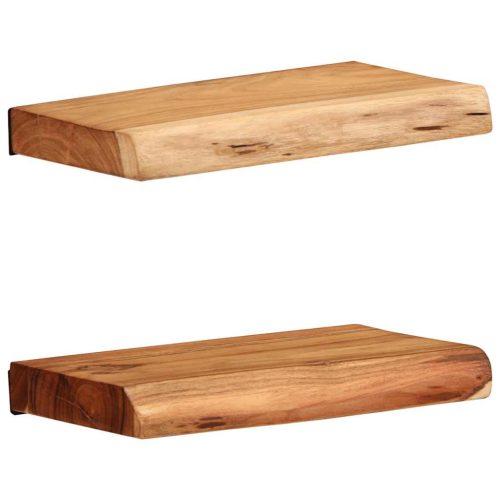 2 darab tömör akácfa fali polc 30 x 20 x 3,5 cm