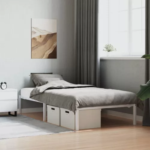 vidaXL fehér fém ágykeret 107x203 cm