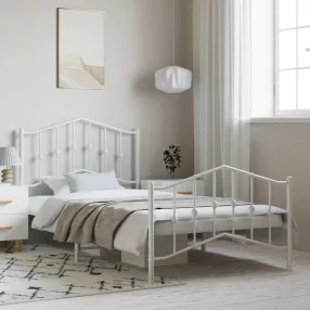   vidaXL fehér fém ágykeret fej- és lábtámlával 100 x 200 cm