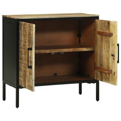 Oldalbord 70x35x70 cm Tömör Érdes Fa Mangó