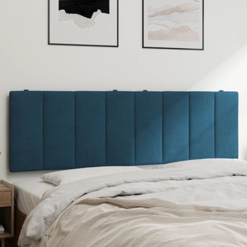 kék bársony fejtámla párna 160 cm