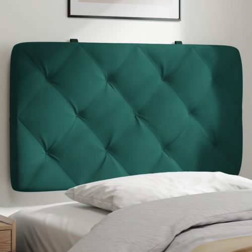 sötétzöld bársony fejtámla párna 90 cm