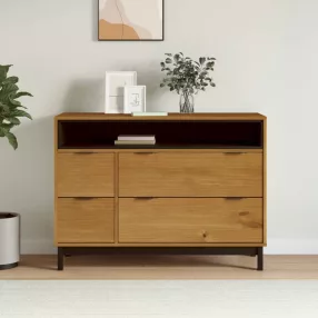   vidaXL FLAM tömör fenyőfa fiókos szekrény 110 x 40 x 80 cm