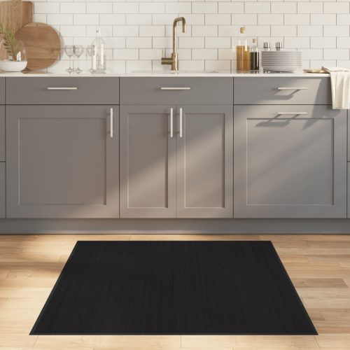 fekete bambusz négyzet alakú szőnyeg 100 x 100 cm