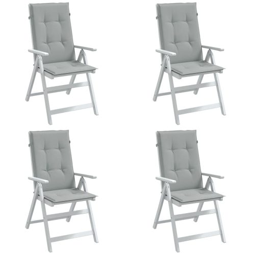 4 db világosszürke szövet magas háttámlájú székpárna 120x50x4cm