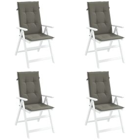   4 db sötétszürke szövet magas háttámlájú székpárna 120x50x4 cm