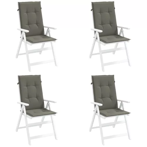 4 db sötétszürke szövet magas háttámlájú székpárna 120x50x4 cm