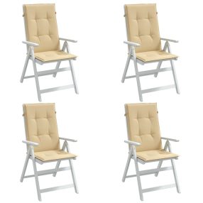   4 db melange bézs szövet magas háttámlájú székpárna 120x50x4 cm