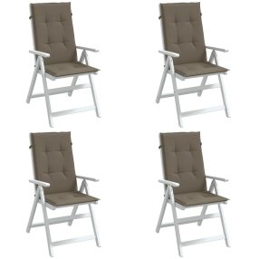   4 db tópszínű szövet magas háttámlájú székpárna 120x50x4 cm