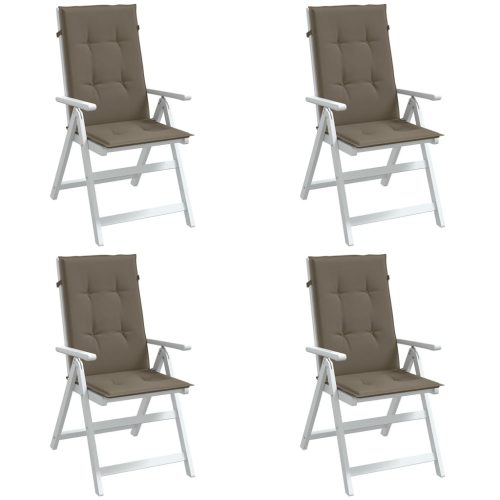 4 db tópszínű szövet magas háttámlájú székpárna 120x50x4 cm