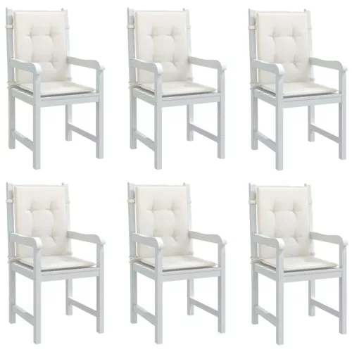 6 db melange krémszínű szövet háttámlás székpárna 100x50x4 cm