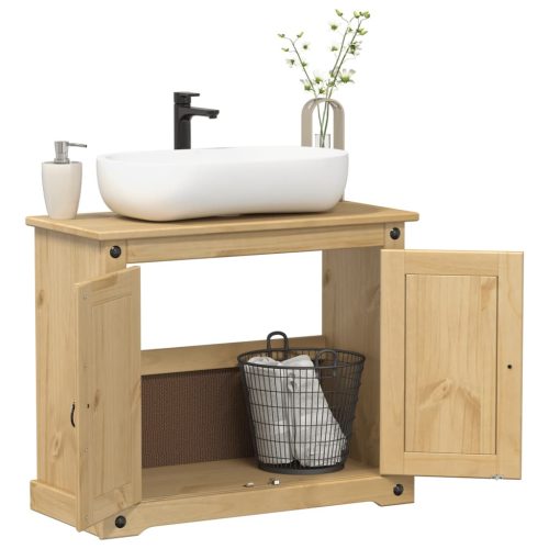 Corona tömör fenyőfa fürdőszobai mosdószekrény 73 x 33 x 60 cm