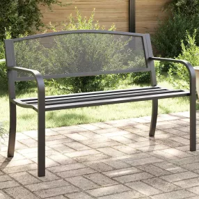 Fekete acél kerti pad 119 cm