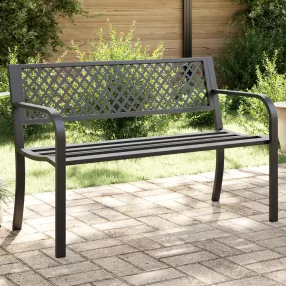 Fekete acél kerti pad 119 cm