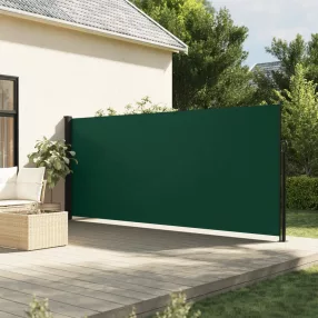 sötétzöld behúzható oldalsó napellenző 160 x 500 cm