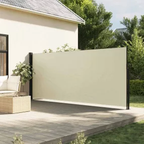   vidaXL krémszínű behúzható oldalsó napellenző 180 x 500 cm