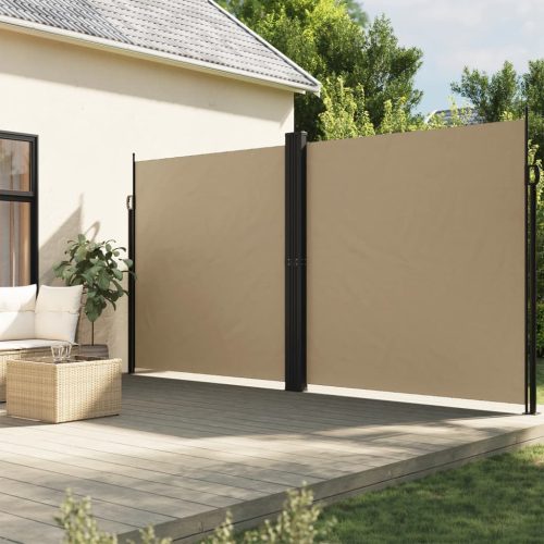 bézs behúzható oldalsó napellenző 200 x 1000 cm