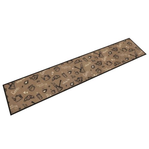 barna reggeli mintás mosható bársony konyhaszőnyeg 60x300 cm