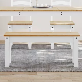   vidaXL PANAMA fehér tömör fenyőfa étkezőpad 105 x 30 x 45 cm