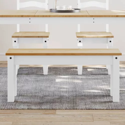vidaXL PANAMA fehér tömör fenyőfa étkezőpad 105 x 30 x 45 cm