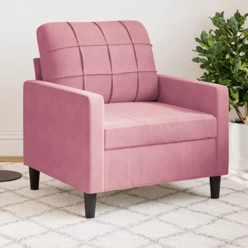 Rózsaszín bársony kanapéfotel 60 cm