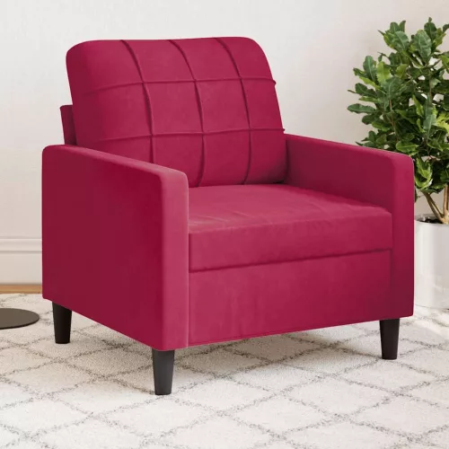 Bordó bársony kanapéfotel 60 cm