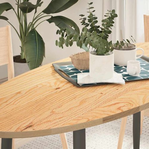 tömör akácfa ovális alakú asztallap 140 x 60 x 2 cm