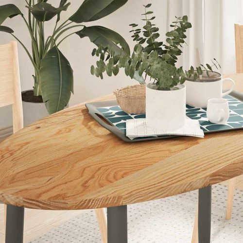 világosbarna tömör akácfa ovális alakú asztallap 120x60x2 cm
