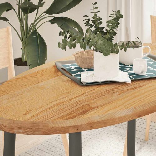 világosbarna tömör akácfa ovális alakú asztallap 120x60x4 cm