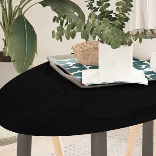 sötétbarna tömör akácfa ovális alakú asztallap 100 x 50 x 4 cm