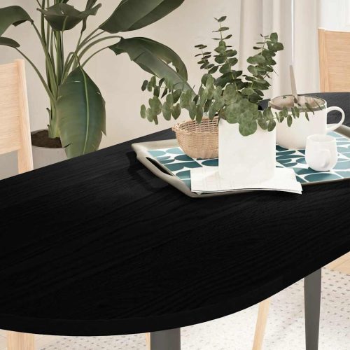 sötétbarna tömör akácfa ovális alakú asztallap 140 x 60 x 2 cm