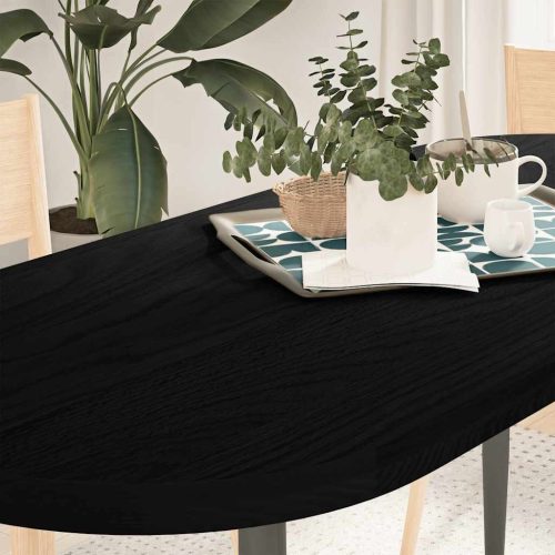 sötétbarna tömör akácfa ovális alakú asztallap 140 x 60 x 4 cm