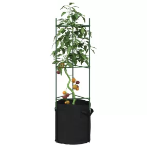 2 db acél és PP paradicsom ketrec növényzsákkal 116 cm