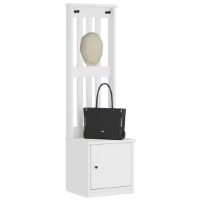   vidaXL SANDNES fehér tömör fenyőfa előszobafa 45x40x159,5 cm
