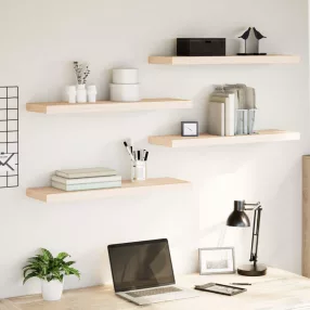 4 db szerelt fa függőpolc 80 x 23,5 x 4 cm