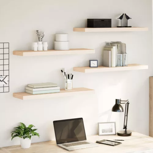 4 db szerelt fa függőpolc 80 x 23,5 x 4 cm