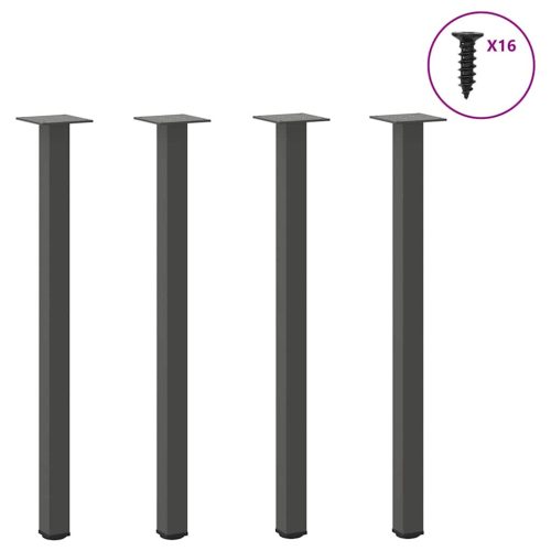 4 db antracitszürke acél konzolasztal láb 72-74 cm