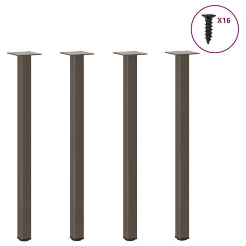 4 db natúr acél konzolasztal láb 72-74 cm acél