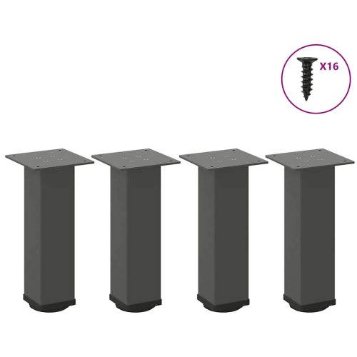 4 db antracitszürke acél dohányzóasztal láb 30-32 cm