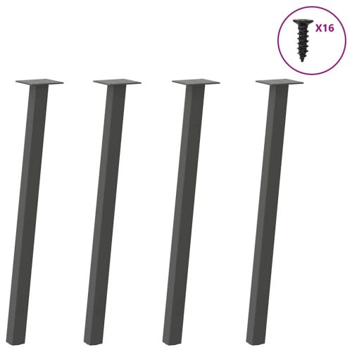 4 db antracitszürke acél konzolasztal láb 72 cm